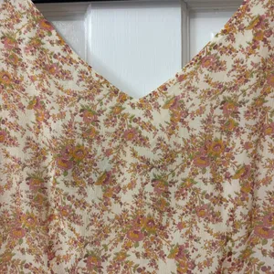 Dana Buchman VTG Cottagecore 100% Silk Midi Dress 6 Y2K Floral Fairycore Ruffle thumbnail 3