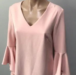 Roz & Ali Pink Waterfall Trumpet Bell Sleeve Dress thumbnail 2