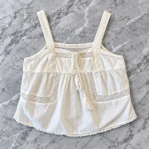 Amazon cotton cropped eyelet lace tank size small thumbnail 6