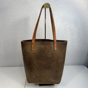 Rogue Industrie Leather Tote Bag Full Grain Heavy Purse Brown Open Top‎ Distress thumbnail 5