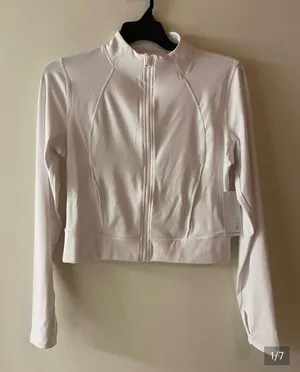 Yogalicious women’s white cropped athletic jacket L thumbnail 1