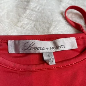 Lovers + Friends Red Halter Wrap Crop Top High Neck Strappy Size S RN132829‎ thumbnail 2