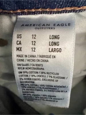 American Eagle Super High Rise Baggy Wide Leg Stretch Distressed Jeans 12 Long thumbnail 10