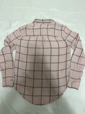 Abercrombie & Fitch pink plaid button up shirt Size S #preppy #flannel thumbnail 6