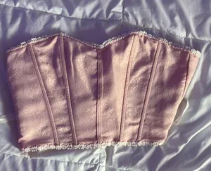 SheIn Pink Lace Up Corset thumbnail 1