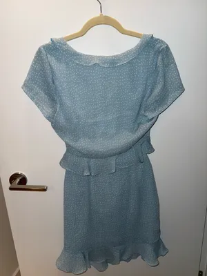superdown Baby Blue Polka Dot Dress Mercy Small thumbnail 5