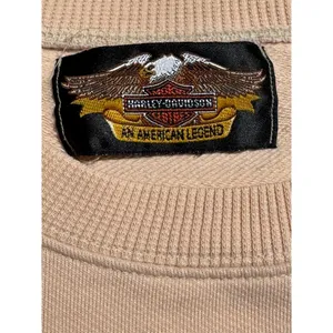 Vintage Harley-Davidson Graphic Sweatshirt Peach American Classic Large Biker thumbnail 2