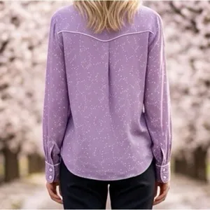 Free People Womens Top S Star Print Oversized Pin Tuck Boho Relaxed Minimalist thumbnail 8