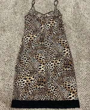 Leopard Print Dress with Black Trim Brown thumbnail 4