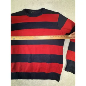 Brandy Melville Brianna Striped Sweater Red Navy Crew Neck Relaxed Fit thumbnail 5