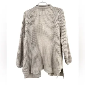 POL Beige Knit Women's Cardigan knit oversized open front M neutral casual thumbnail 2