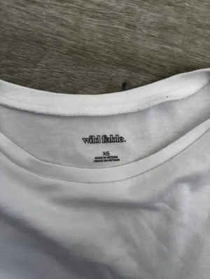 wild fable White Crop Top - Boat Neck Tee thumbnail 3