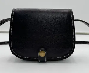 Vintage Firenze Fratellini Genuine Leather Black Crossbody Bag Made in Italy thumbnail 1