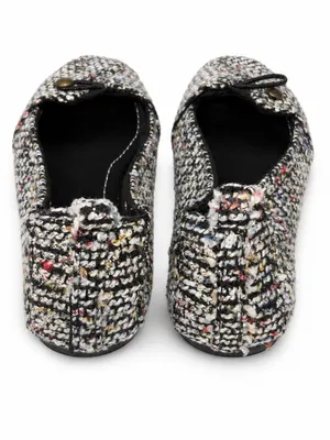 Faded Glory Tweed Ballet Flats in Neutral Multi thumbnail 2