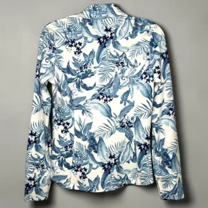 TOMMY BAHAMA Golf & Tennis Blue/White Tabu Jungle Print Zip Front Jacket Medium thumbnail 3