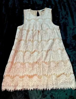 Speechless White Lace Halter Mini Dress‎ Boho Bohemian Rehearsal Size XS 0274 thumbnail 1