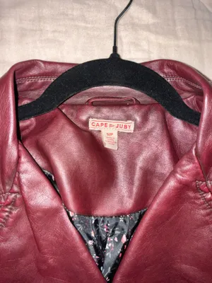 Cape Juby burgundy faux leather jacket thumbnail 5