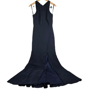 Dessy Collection Midnight Blue Bow Back Mermaid Evening Gown Dress 4 Style 3084S thumbnail 3