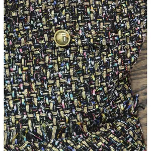 NWT City Studio Boucle Sheath Pocketed V Neck Sleeveless Dress Black Multi 3/4 thumbnail 9