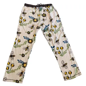 Lazy One Pajama Set Women‎ Size M Gray Queen Bee Graphic Floral Cotton Sleepwear thumbnail 7