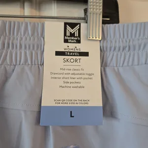 Member's Mark Women's Travel Skort Size L Light Blue Pull On Athletic Golf NWT thumbnail 5