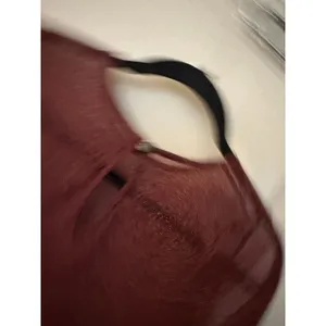 Shein Burgundy Sheer Ruffle Edge Long Sleeve Sparkly Layer thumbnail 5