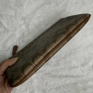 Coach F65748 Brown Signature Coated Canvas Wristlet thumbnail 3