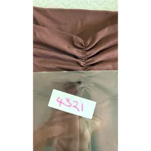 OFFLINE by Aerie Real Me High Rise Flare Leggings Brown Ruched V-Front Large thumbnail 6
