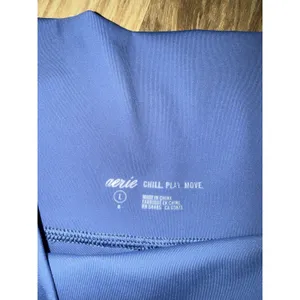 Aerie Chill Play Move Sz Large L Capri Leggings Blue High‎ Waisted thumbnail 4