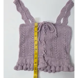 Urban Outfitters Tank Top Womens Girls Size XS Purple Ruffle Cottage Fairy‎ Knit thumbnail 3