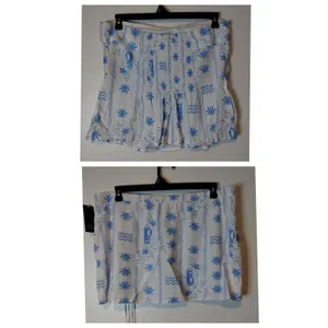 Wild Fable NWT 2 Piece Set White Blue Tropical Beach Tube Top (L) & Skort (XL) thumbnail 3