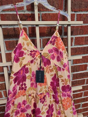 1. STATE Floral Tiered Maxi Dress Mediuml Boho Resort Sundress thumbnail 3