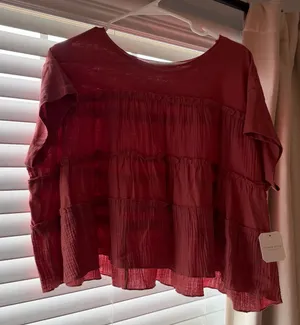Altar'd State Tiered Top Burnt Orange/Coral thumbnail 1