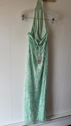 Peppermayo Cydney Beaded Maxi Dress Sage Green Size 6 NWT thumbnail 8