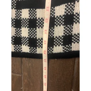 Liz Baker Cardigan L Black White Gingham Check Gold‎ Button Retro Dark Academia thumbnail 5