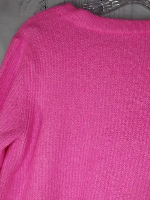 Lilly Pulitzer Hot Pink Glam Pippin Chenille Ribbed Knit Chic ResortWear Sweater thumbnail 8