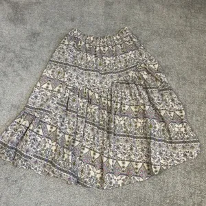 Free People Skirt Womens Medium Midi Floral Boho Festival Cream Purple Pockets thumbnail 6