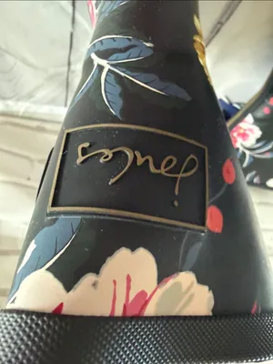 Joules Black Floral Waterproof Women's Rain Boots with Gold Buckle thumbnail 12