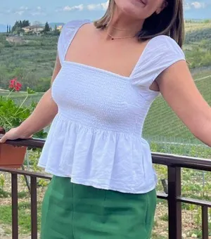 Abercrombie Babydoll White Shirt thumbnail 1
