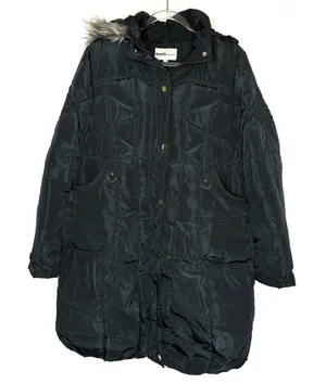Momo Maternity Black Down Feather Puffer Coat Mid-Length Womens Medium thumbnail 1