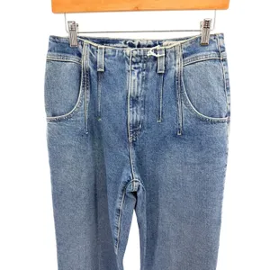 AG Jeans Darted Aven High Rise Relaxed Straight Jeans 28 Medium Blue Wash Denim thumbnail 4
