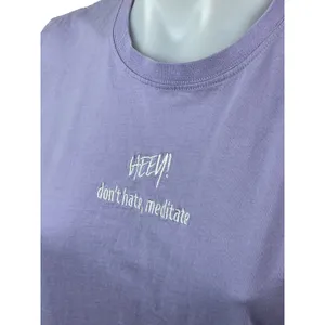 Its Heey Purple Lilac Don't Hate Meditate Short Sleeve T Shirt Tee Top Size S thumbnail 2