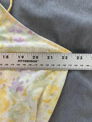 H&M Women’s XXL Yellow Floral Ruffle Midi Slip Dress Adjustable Straps thumbnail 7