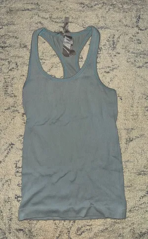 Lorna Jane Ribbed Racerback Tank - Light Blue thumbnail 1