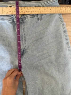 Oat NY 10/30 Wide Leg Jean Powder Light Cut Off Mid Rise Relaxed Office thumbnail 9