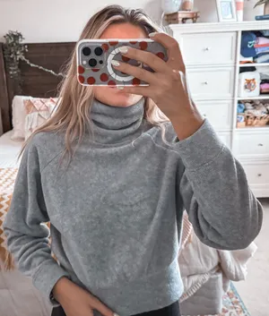 Old Navy Gray Cropped Turtleneck thumbnail 3