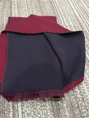 Banana Republic Factory double-faced reversible fringe scarf in a rich burgundy thumbnail 3