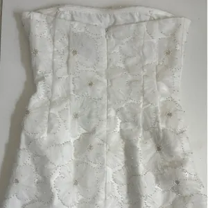 Sam Edelman Short Floral Beaded Dress Lab White Strapless Mini M73535 Womens‎ 4 thumbnail 7