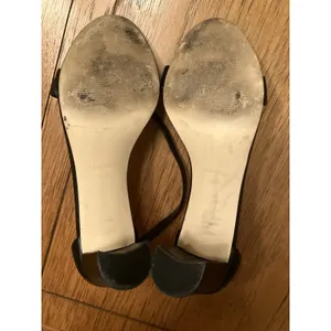 Nine West Pruce Black Leather Open Toe Block Heel Ankle Strap Buckle 10.5 thumbnail 8