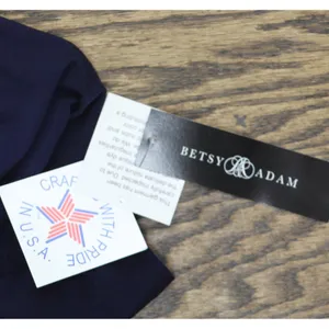 Betsy & Adam Womens Cowled Neck Long Sleeve Jersey Knit V-Neck Dress Navy Blue 6 thumbnail 3